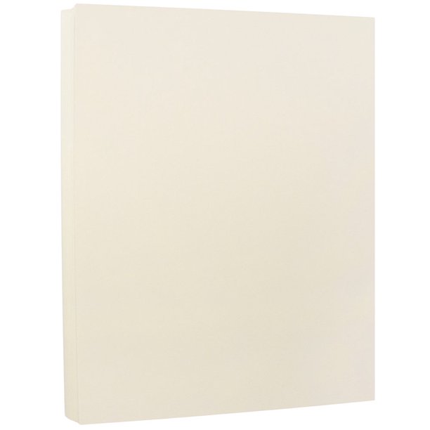 JAM Strathmore 80lb Cardstock, 8.5 x 11 Coverstock, Ivory Wove, 25