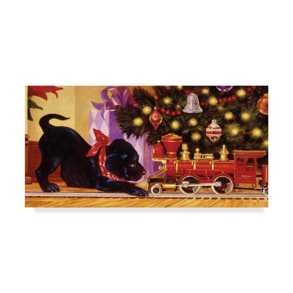 Trademark Fine Art 'Lab Xmas' Canvas Art by Christopher Nick