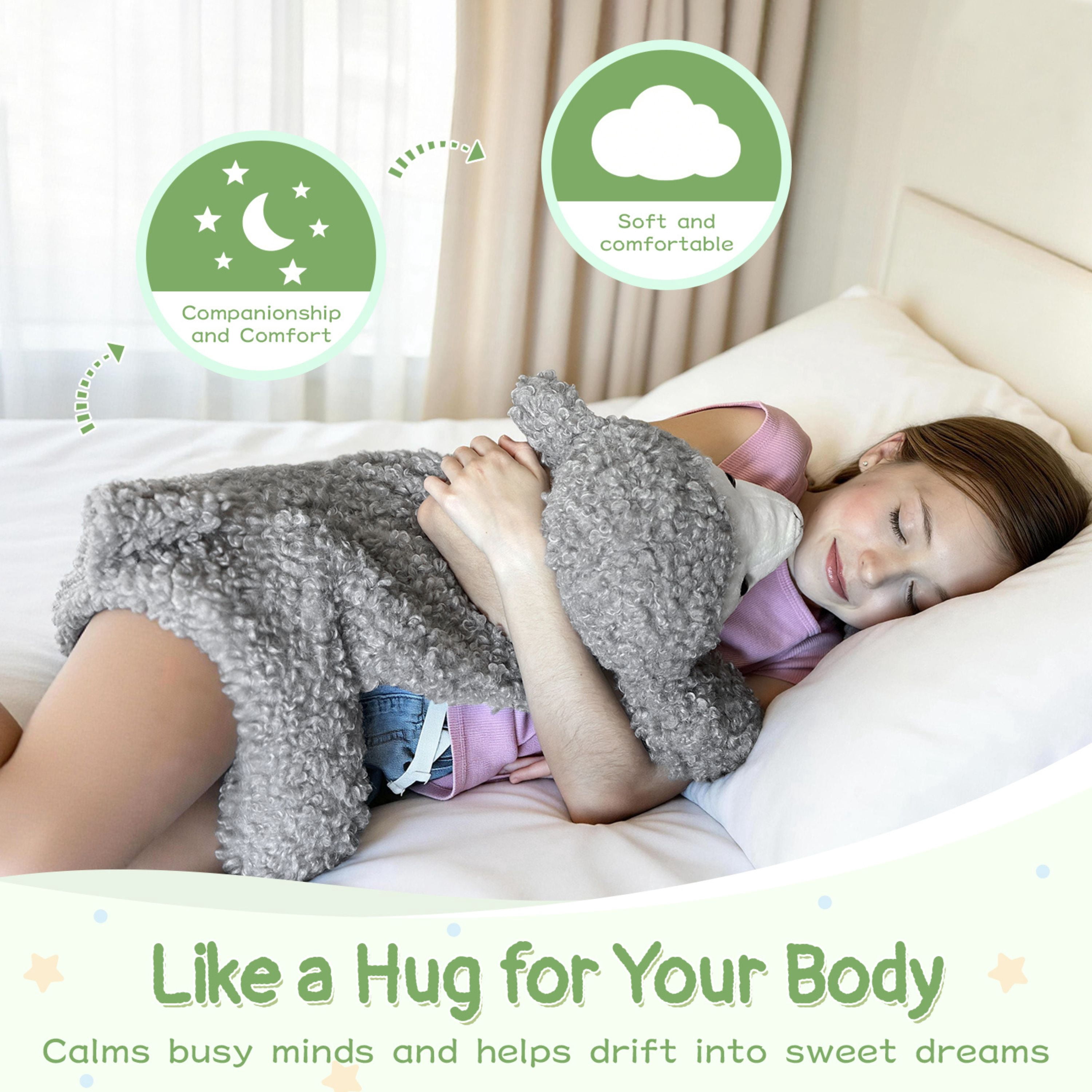 Tezituor 22'' Weighted Lamb Stuffed Animal Lamb Security Blanket Lamb Lovey Toy