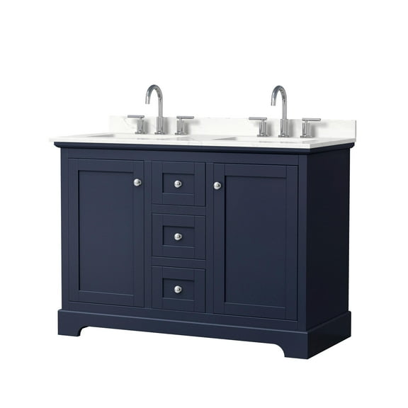 Wyndham Collection Wcv232348d-Qtz-Us3mxx Avery 48" Free Standing Double Basin Vanity Set -