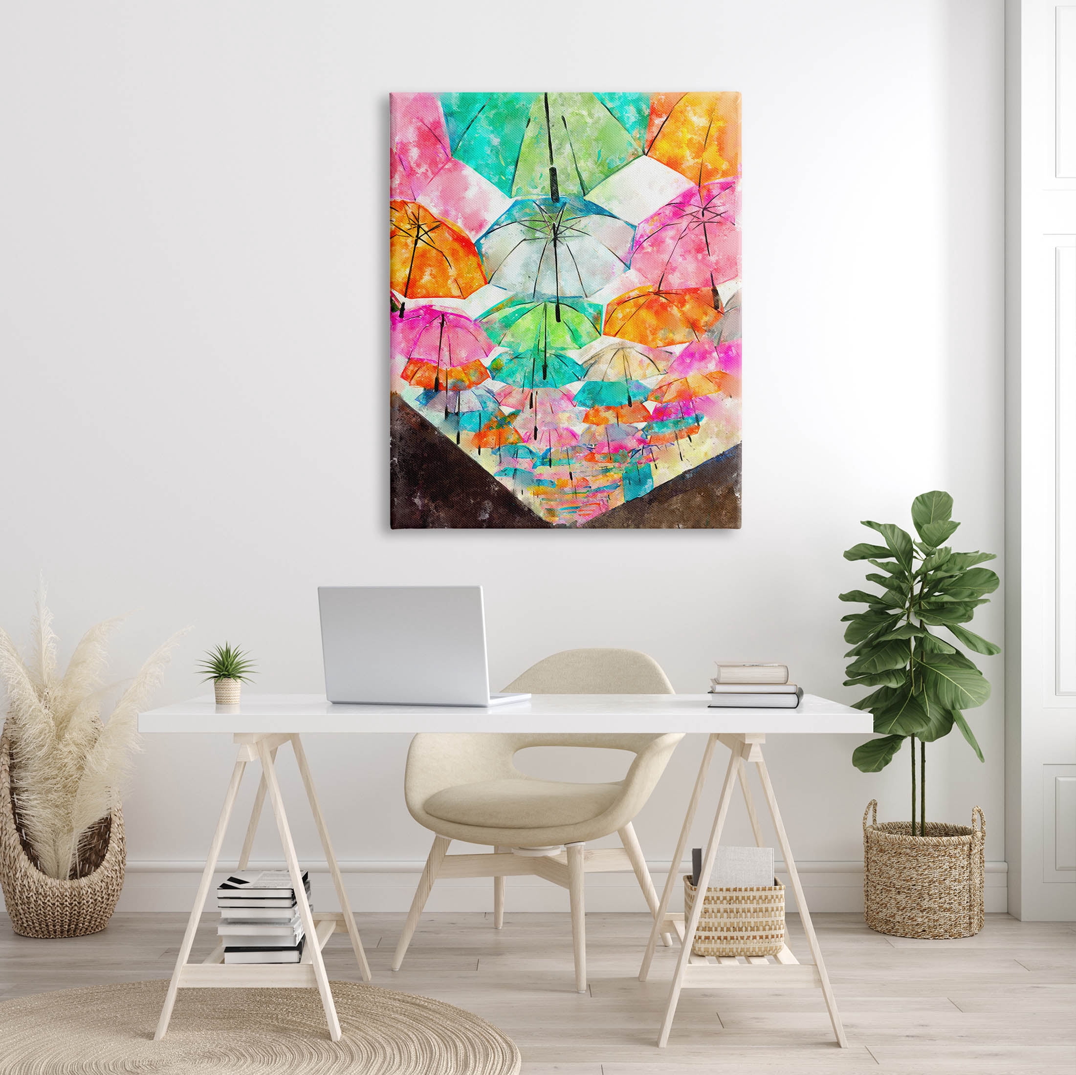 Stupell Industries Vivid Umbrellas Overhead Graphic Art Gallery Wrapped Canvas Print Wall Art, Design by Ziwei Li