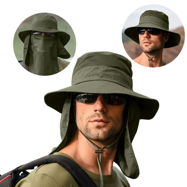 Sombrero unisex Estbridge con solapa para el cuello, ala ancha, para pesca, safari y protección UV