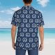 thumbnail image 4 of Balery Navy Nautical Camisas hawaianas de manga corta para hombre, camisas playeras de corte holgado, camisas de vacaciones con botones,Medium, 4 of 7