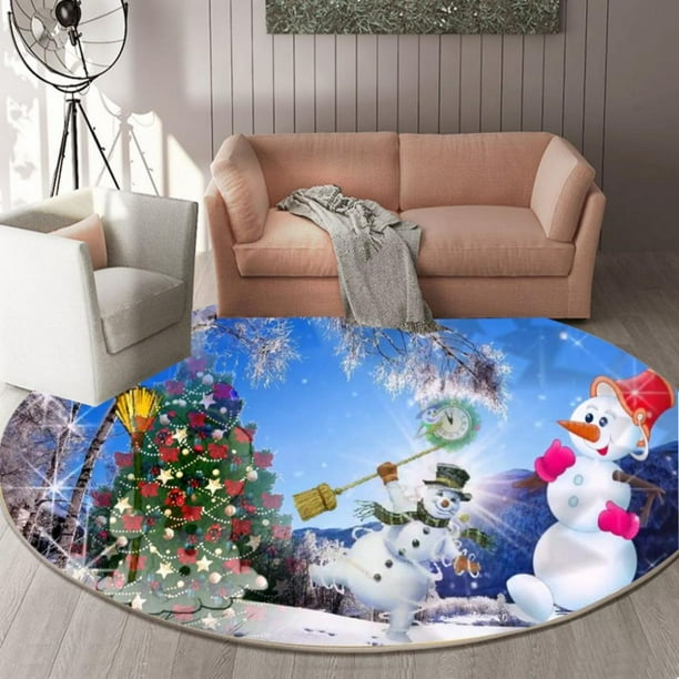 CLEARANCE SALES!!Home Decoration Carpet Round Area Rug Christmas Mat for Bedroom Living Room