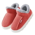 thumbnail image 4 of Slippers for Men and Women Cozy Cotton House Slippers Winter Warm Thick Lined Shoes Non- Indoor Home Footwear for Couples Comfort, 4 of 6