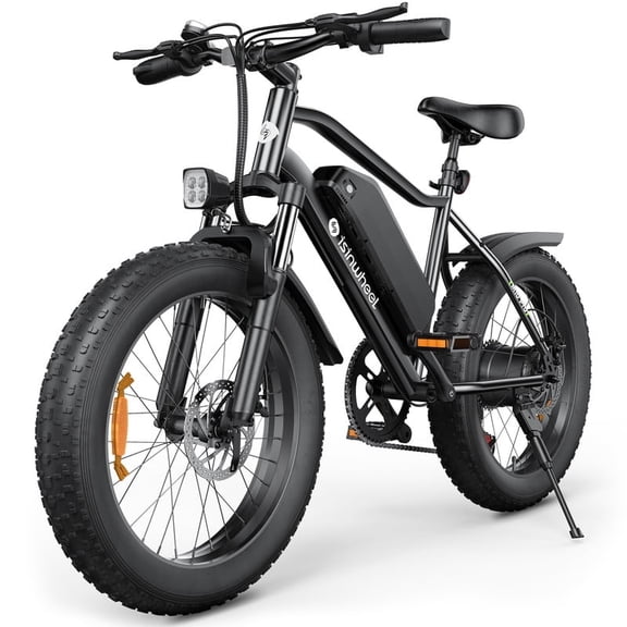 isinwheel M10 Pro Electric Bike for Adults 750W Motor, 22mph 20" Fat Tire Ebike, 7 Speed Shift E Bike, 36V 10.4Ah Electric Dirt Bike, Teens Mountain Bike,