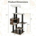 thumbnail image 3 of Gymax 59.5'' Tall Cat Tower w/Cushion Top Perch Detachable Mats Scratching Posts Brown, 3 of 10