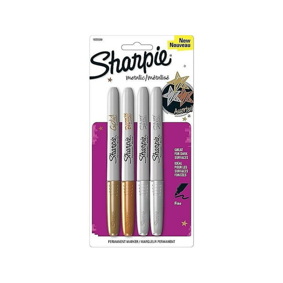 Rotuladores permanentes Sharpie Fine Point metalizados plateado/dorado/bronce