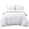 thumbnail image 1 of Breathable Crispy Soft 100% Cotton Percale Duvet Covers Long-Stable Cotton 250 Thread Count- King/California King- White, 1 of 1