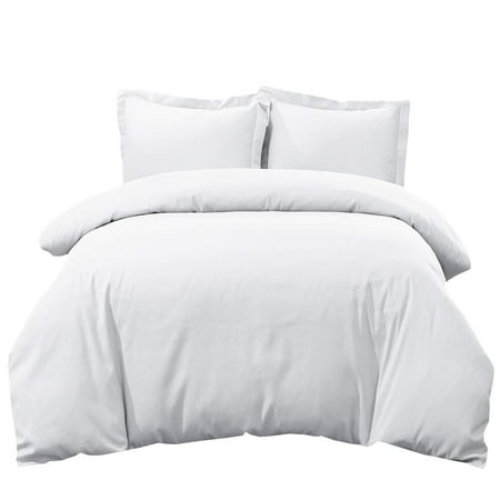 Breathable Crispy Soft 100% Cotton Percale Duvet Covers Long-Stable Cotton 250 Thread Count- Full/Queen-