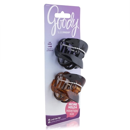 GOODY - Women's SlideProof Wingless Claw Clip Small - 2 Count