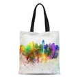 thumbnail image 1 of KDAGR Canvas Tote Bag Texas San Antonio Skyline in Watercolor United States North Reusable Handbag Shoulder Grocery Shopping Bags, 1 of 1