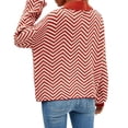 thumbnail image 6 of Fashionable women's sweaters autumn and winter clothes striped knitted retro long-sleeved loose pullover women's street wear-e-M, 6 of 7