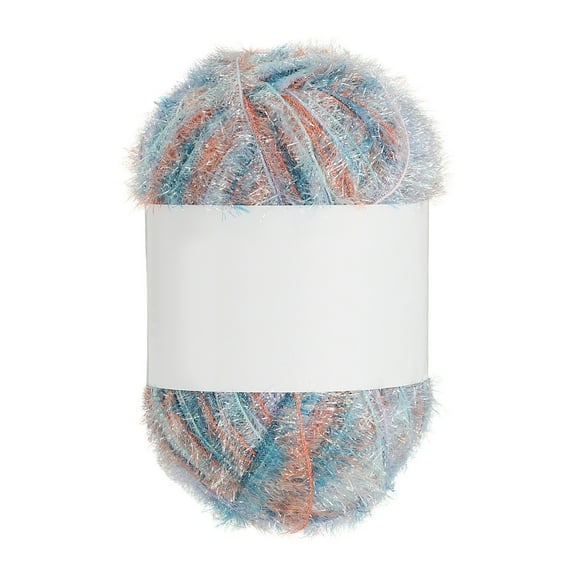 218 Yard Scrubbie Yarn, Sparkle Yarn Polyester Scrubbie Sparkle Glass for Dishcloths Crocheting Knitting DIY Crafts Blanket Rug Sweater Scarf Hat, Blue Tone