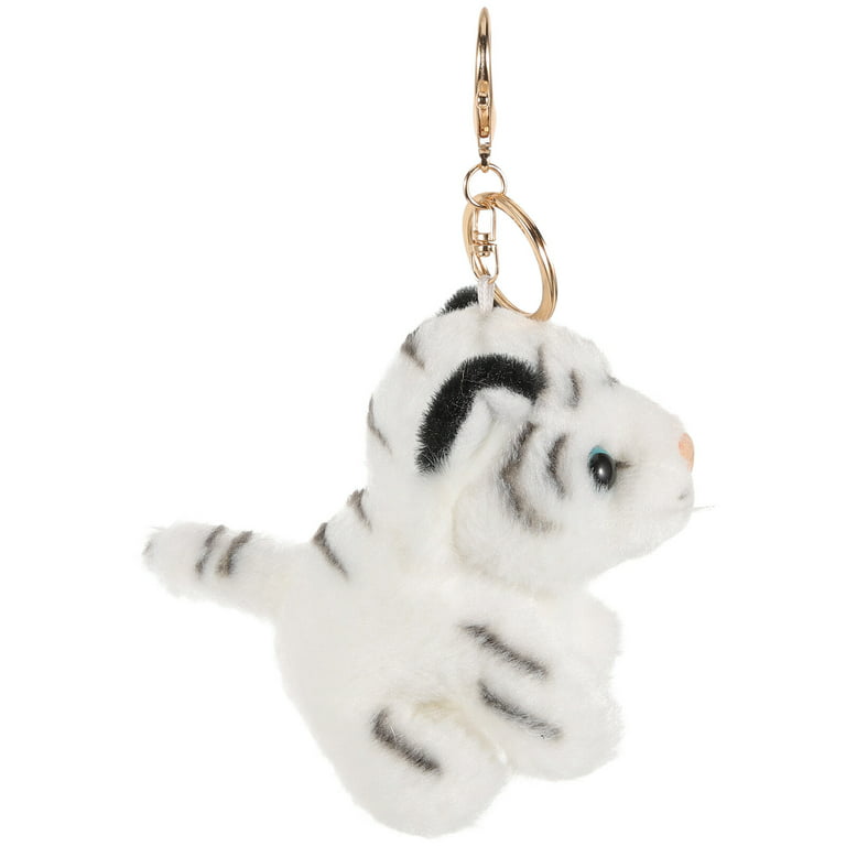 BSWAJIOJIO Key Ring Bulk Stuffed Animal Tiger Toy Soft Animal Charm Keyring  Cute Keyring Children's Bag Purse Easy Open