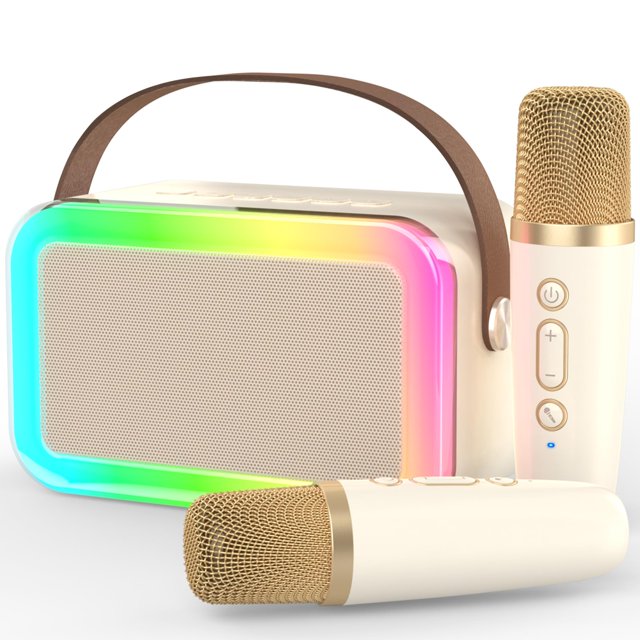 Máquina de karaoke MEGUO M11 con 2 micrófonos inalámbricos Bluetooth