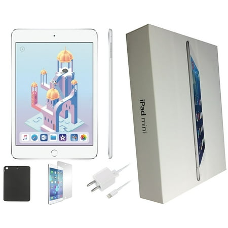 Refurbished Apple iPad Mini 2 Silver, 16GB, Wi-Fi Only, 7.9-inch, Free Shipping, Plus Bundle: Case, Tempered Glass, and (Find The Best Deals Refurbished Ipads)