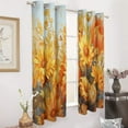 thumbnail image 2 of Blackout Curtains for Bedroom Sunflower Full Room Darkening Grommet Curtains for Living Room,Thermal Insulated Ombre Drapes, 2 of 7
