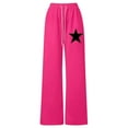 thumbnail image 4 of XAOFW Kids Pants Girls Star Print Wide Leg Joggers Lightweight Straight Leg Athletic Pockets Long Warm Breathable Casual Daily Wear Trousers, 4 of 4