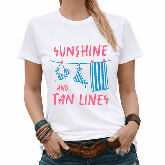 Cute Summer Graphic Sunshine and Tan Lines Women’s T-Shirt – Stylish & Comfortable