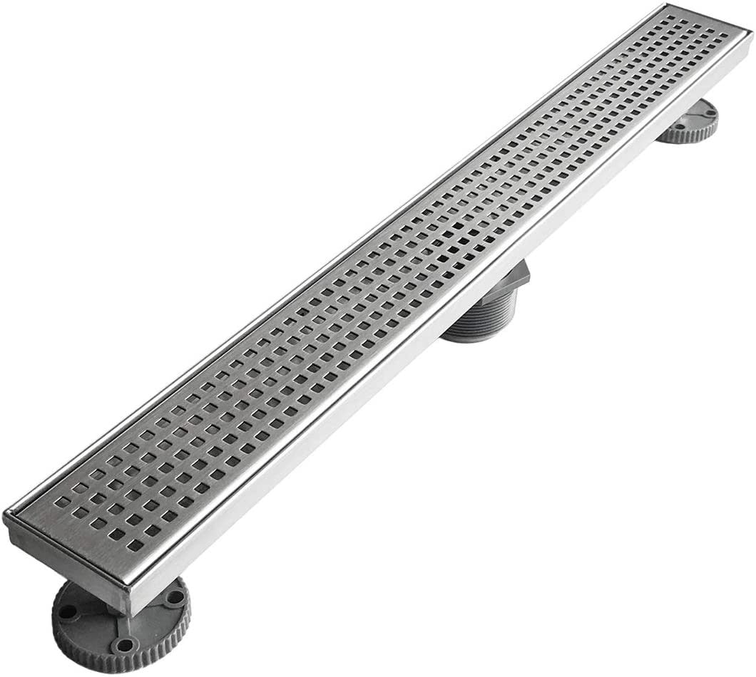 24 36 40 48 Inch Stainless Steel Linear Bath Shower Drain with Tile insert Grate 