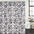 thumbnail image 4 of Decorative Shower Curtain Farmhouse Fabric Waterproof Bath Shower Curtains Bathroom Accessories Spring Flowers Shower Curtain 36x72 Inch for Home Hotel Farmhouse Dark Blue Pastoral Floral Leaf, 4 of 9