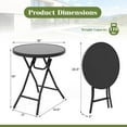 thumbnail image 2 of YEXJ Folding Outdoor Side Table with Tempered Glass Tabletop & Metal Frame, Portable 18” Round End Table for Patio, Sofa Side, Yard, Porch, Poolside Living Room, Black, 2 of 9