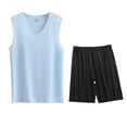 thumbnail image 1 of Conjunto Deportivo de los Hombres, Moda Casual de Color Sólido Cuello en V sin Mangas de Elasticidad Superior para el Desgaste Al Aire Libre, Traje Atlético de Humedad, 1 of 4