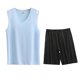 thumbnail image 1 of Conjunto Deportivo de los Hombres, Moda Casual de Color Sólido Cuello en V sin Mangas de Elasticidad Superior para el Desgaste Al Aire Libre, Traje Atlético de Humedad, 1 of 4