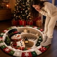 thumbnail image 4 of Christmas 3D Illusion Rug Round Optical Decorative Carpet with Festive Snowman Pattern for Indoor Living Room Bedroom Floor Decor Festival Holiday Party Accent Mat in Home Entryway, 4 of 4
