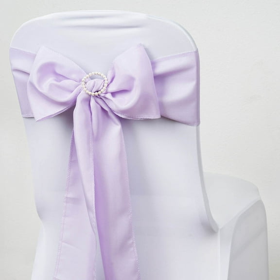 BalsaCircle 5 Polyester Chair Sashes Bows Ties Lavender