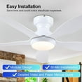thumbnail image 2 of BayDay 13" White Ceiling Fan with LED Light & Remote, Modern Bladeless Fan, Stepless Dimming, 3-Color Temperature, Flush Mount, Quiet, Easy Installation for Bedroom, Small Spaces, 2 of 10