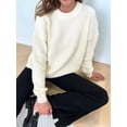 thumbnail image 4 of Women'S Knit Warm Sweaters Crew-Neck Warm Pullovers Long-Sleeve Solid Casual Base Layer Tops Color S, 4 of 6