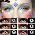 thumbnail image 3 of AMARA Anime Cosplay lentes de contacto de Color para ojos, Azul, Negro, lentes de Halloween, contactos coloridos anuales, 3 of 4