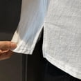 thumbnail image 7 of Ohufall Men's Cotton Linen Pullover Shirts Short Sleeve Button Down Shirts Wrinkle Free Loose Fit Casual Vacation Beach Summer Tops, 7 of 7