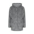 thumbnail image 3 of Fnooota Womens Fleece Jackets, Mid-length Hooded Warm Loose Fit Winter Coats for Women Gray Size M, 3 of 7