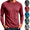 Wine, variant on Frnrwgo Men's T-Shirt Regular Fit Long Sleeve Solid Color Breathable Lightweight Sports Casual All Season Top