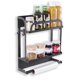 thumbnail image 1 of Organizador magnético de especias, estante de almacenamiento para refrigerador de 2 niveles con soporte para toallas de papel y ganchos extraíbles, 1 of 6