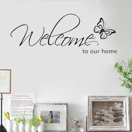 Butterfly Welcome To Our Home Vinyl Wall Art Decal Quote Home Decor Wall Sticker Walmart Canada