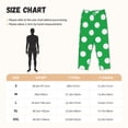 thumbnail image 4 of Bixox Women's Green And White Polka Dot Patterned Pajama Pants Loungewear, 4 of 5