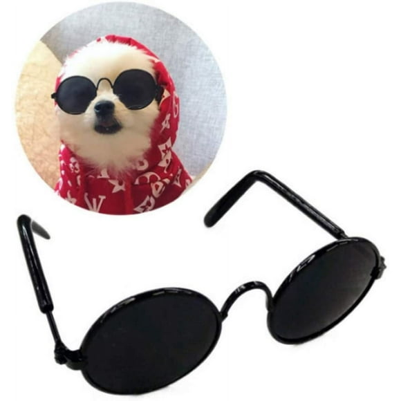 Funny Cute Dog Cat Retro Fashion Sunglasses Mosaic Glasses Transparent Eye-wear Protection Puppy Cat Teacher Bachelor Cosplay Glasses Pet Photos Props for Small Dog Cat, Black