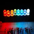 thumbnail image 6 of Novelty Place 100pcs 5mm White LED Diode Lights - Super Bright Clear Transparent DC 3V 20mA Light Emitting Diode LED Bulbs - DIY Science Project Electronic Components Lighting Kit (Blue Light), 6 of 7