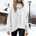 thumbnail image 2 of Comdrip Fall Sweaters for Women 2025 Pile Collar Lazy Style Sweater for Women Solid Color Loose Thick Sweater Top Turtleneck Loose Sweater Ladies Sweaters, White L, 2 of 5