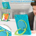 thumbnail image 2 of KOMI for iPad 9th/ 8th/ 7th Generation Case (iPad 10.2 inch Rugged Case 2021/2020/2019) with Screen Protector, Rotating Stand/Pencil Holder/Carrying Shoulder Strap Ring Kickstand (Light Lime), 2 of 5
