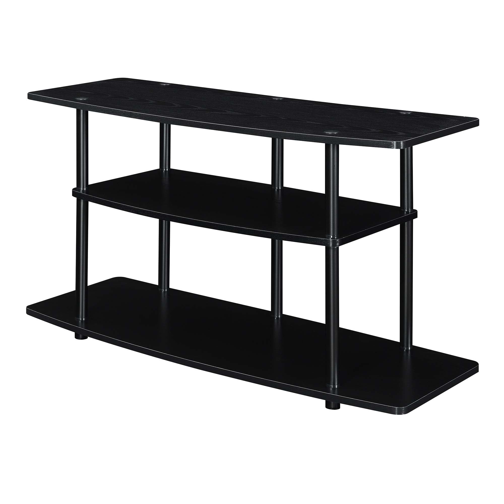 Convenience Concepts Designs2Go No Tools 3 Tier Wide TV Stand for TVs up to 46", Black/Black