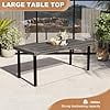 thumbnail image 7 of Waleaf 69" Acacia Wood Dining Table Set for 6-8 Person, Natural Stained Indoor Outdoor Kitchen Table with Iron Legs, 7 of 7