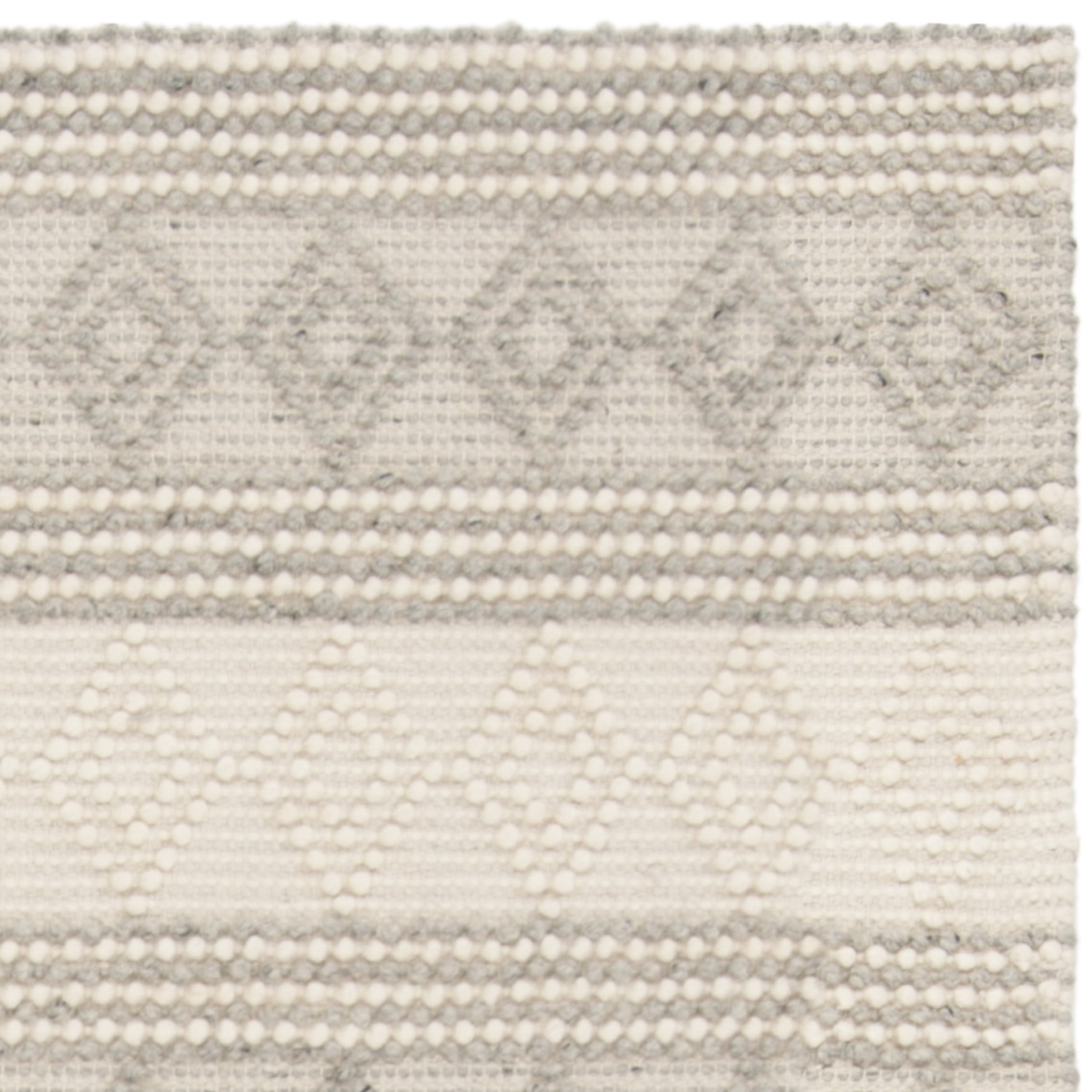 SAFAVIEH Natura York Geometric Striped Braided Jute Area Rug, Grey/Ivory, 4' x 6'