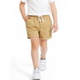thumbnail image 2 of HILEELANG Toddler Boys' Elastic Waist Drawstring Cotton Shorts, 2-Pack, Khaki and Navy Blue, 3T, 2 of 7