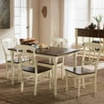 thumbnail image 4 of Baxton Studio Napoleon French Country Cottage Buttermilk and "Cherry" Brown Finishing Wood 5-Piece Dining Set, 4 of 15