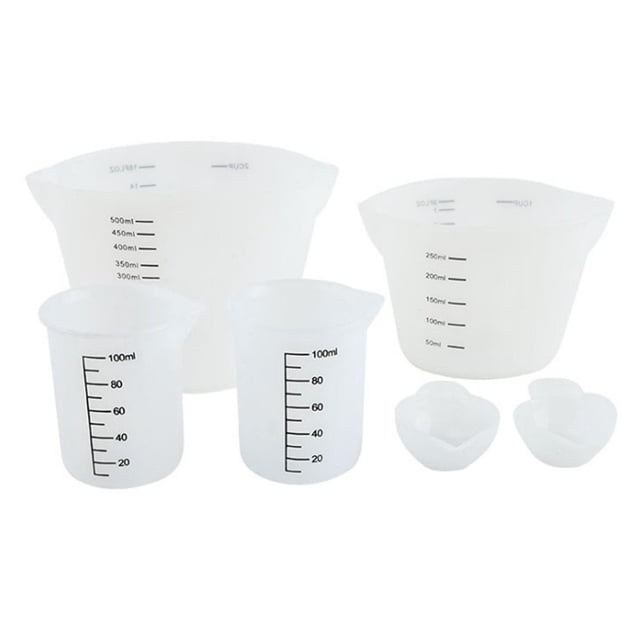 YOPTOP Ensemble de 6 Tasses à Mesurer en Silicone pour Résine Époxy Tasses de Mélange en Silicone pour Résine Échelle Réutilisable pour Bijoux de Moulage en Résine Époxy